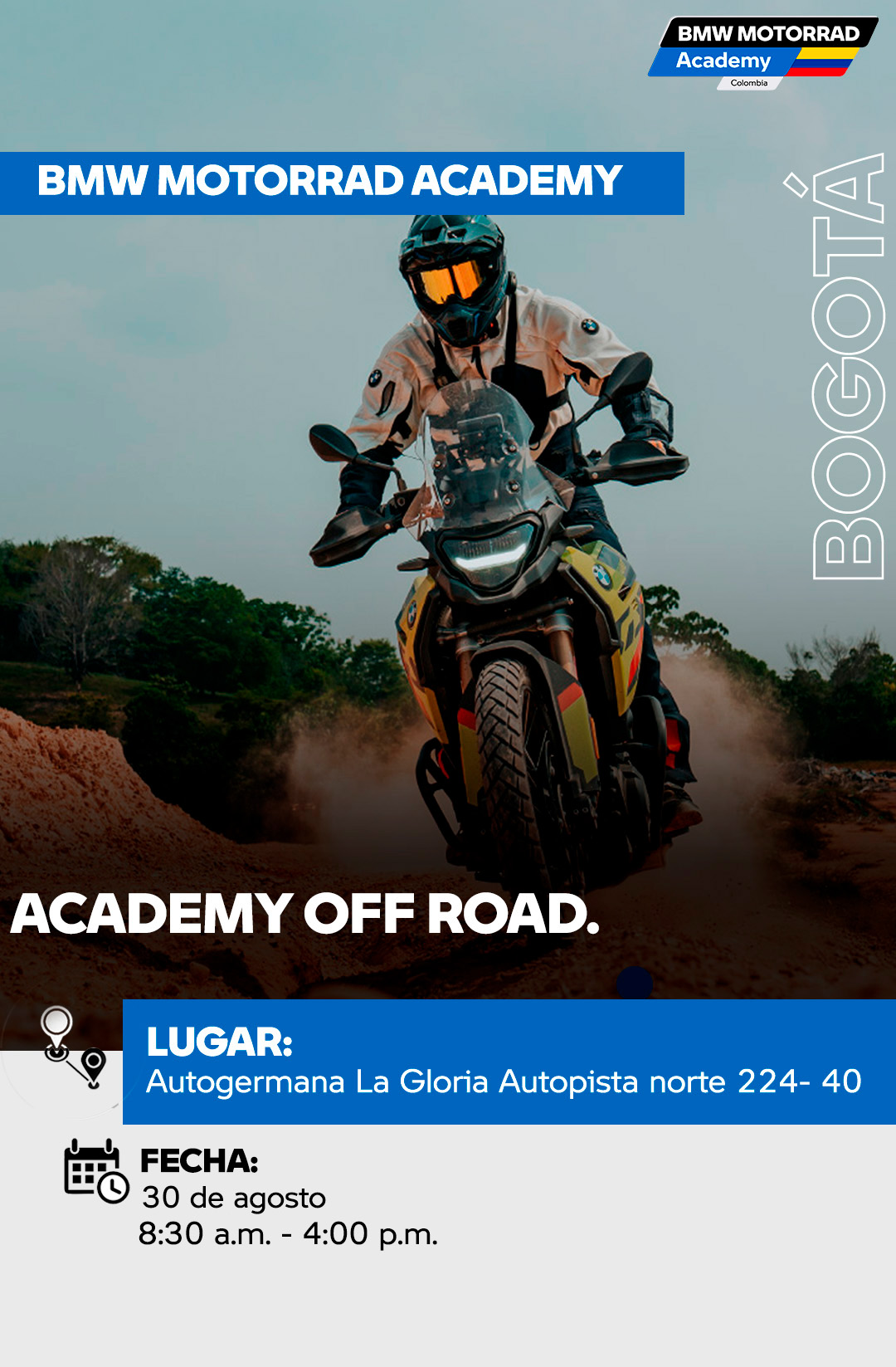 ENTRENAMIENTO OFF ROAD BOGOTÁ – 30 de agosto.